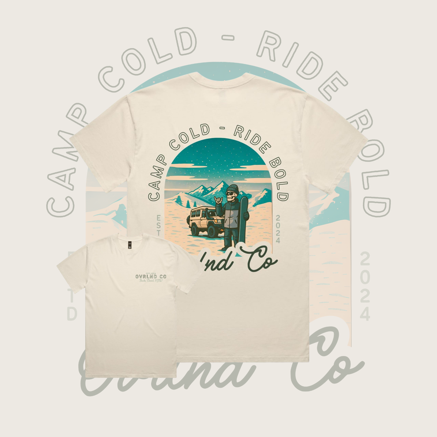 Camp Cold, Ride Bold - Heavy Faded Tee