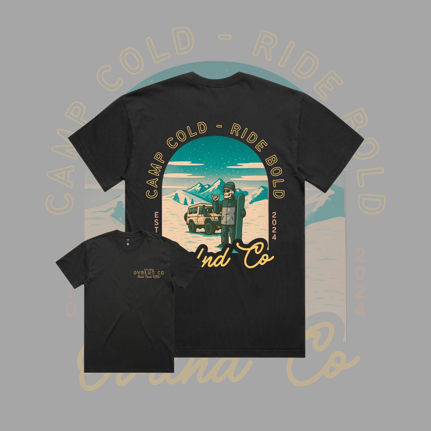 Camp Cold, Ride Bold - Heavy Faded Tee