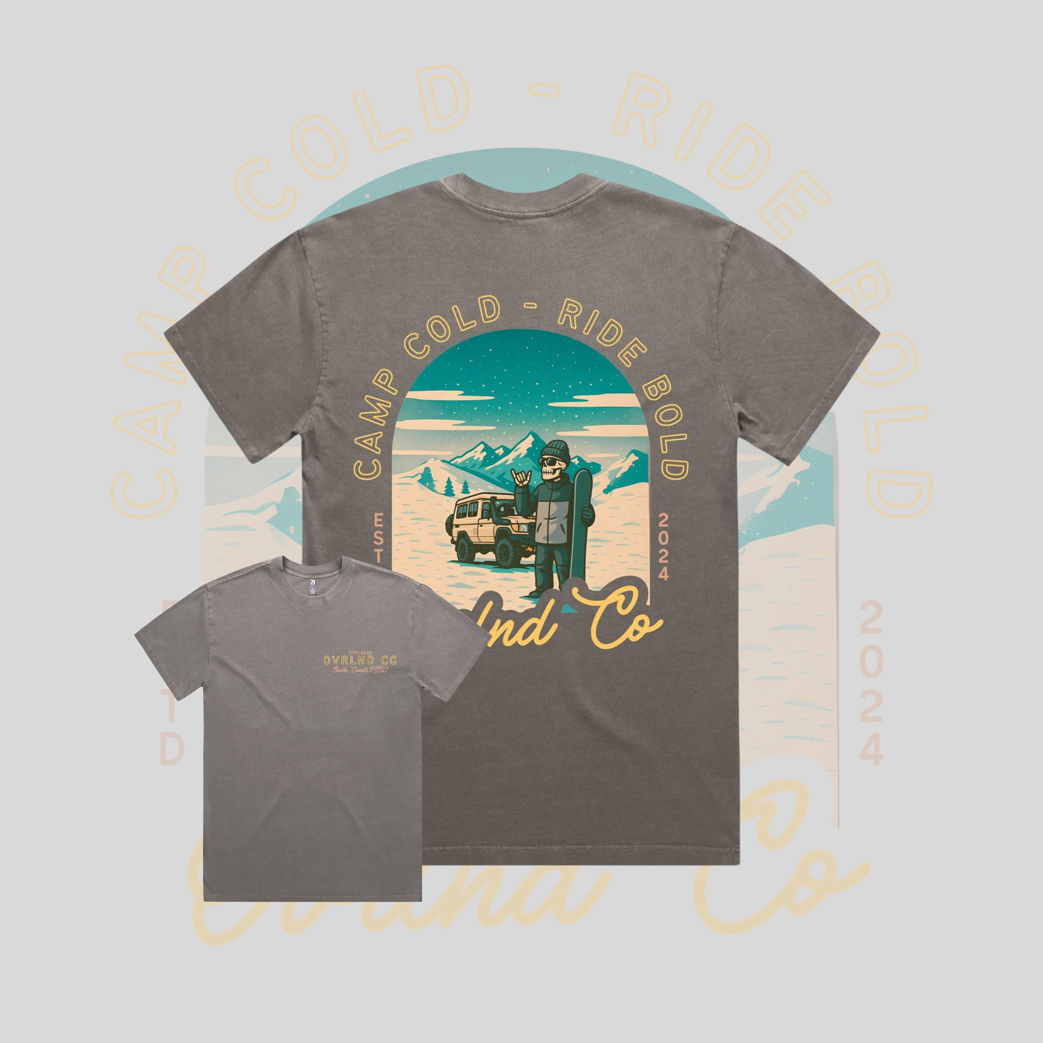 Camp Cold, Ride Bold - Heavy Faded Tee
